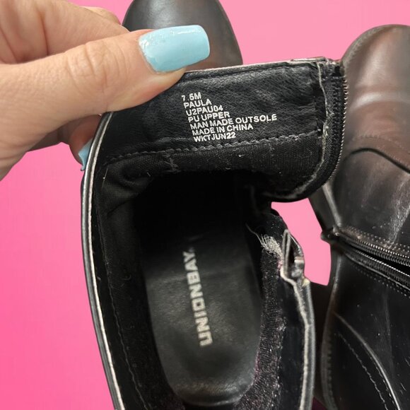 Unionbay Black faux leather platform ankle boots - Picture 5 of 5